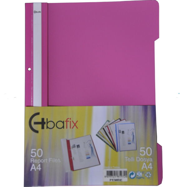 Bafix Telli Dosya Plastik XL Pembe A4 X 50 Adet