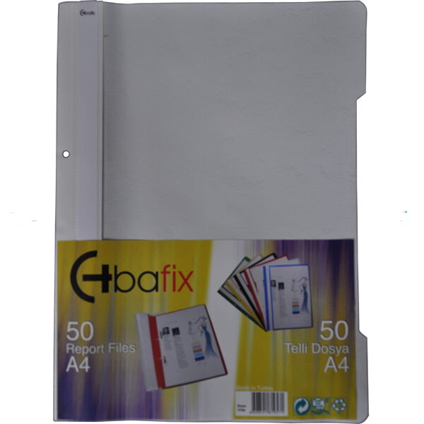 Bafix Telli Dosya Plastik XL Gri A4 X 50 Adet