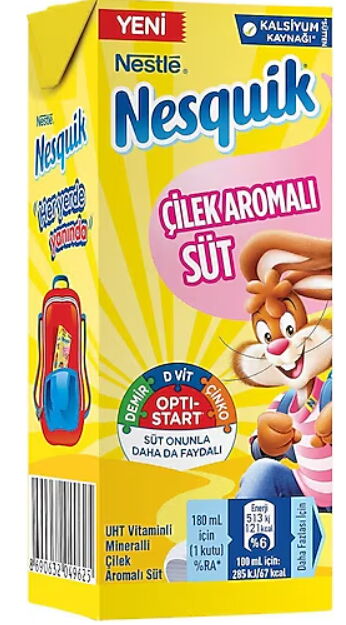 Nestle Nesquik Çilekli Süt 180 ml X 27 Adet