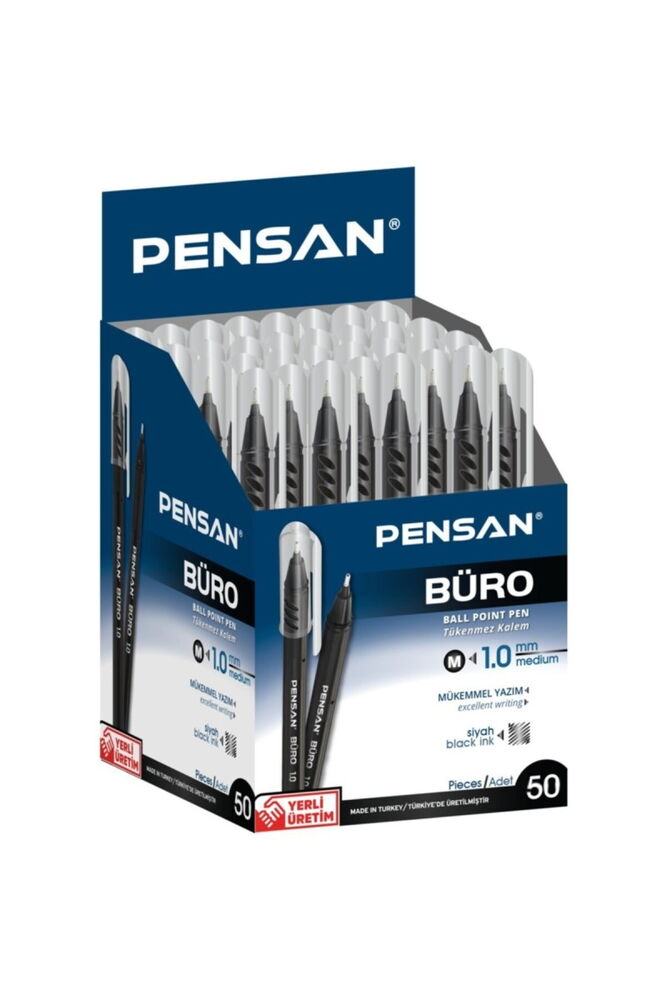 Pensan Tükenmez Kalem Büro 1.0 mm Siyah 50'li X 1 Adet