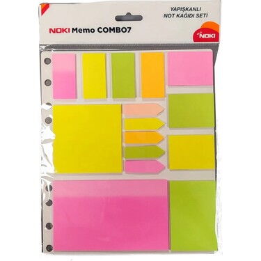 Noki Yapışkanlı Not Kağıdı Memo Combo7 Set X 1 Adet