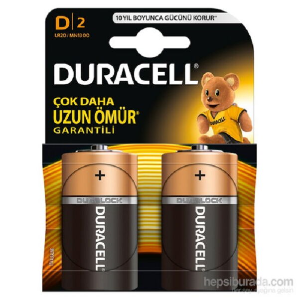 Duracell Alkalin Orta Boy Pil (C) 2'li Kartela X 1 Adet