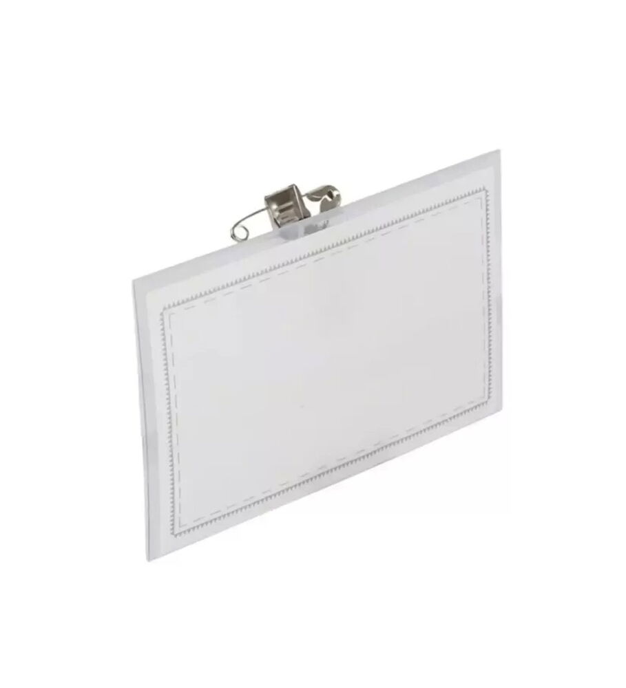Cassa Yaka Kartı Klipsli İğneli 90x56 MM Şeffaf X 50 Adet