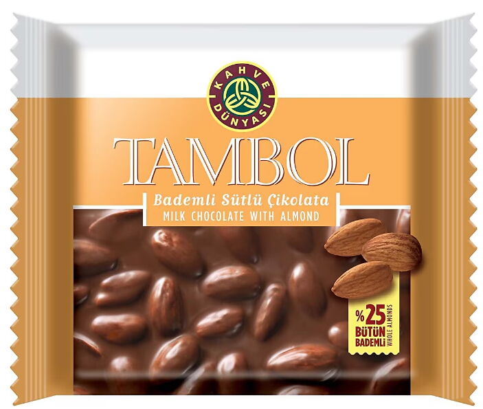 Kahve Dünyası Tambol Bademli Çikolata 77 gr X 10 Adet