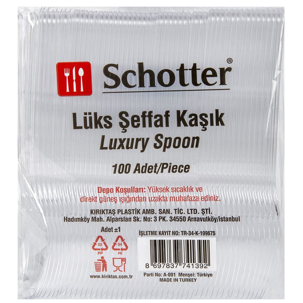 Lüx Plastik Kaşık 100'lü X 1 Adet