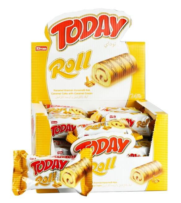 Today Swiss Roll Kek Karamelli 40 gr X 24 Adet