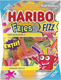 Haribo Jelibon Fizz Fries Ekşi 70 gr X 24 Adet
