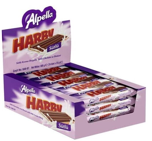 Ülker Alpella Harby Çikolata Sütlü 25 gr X 24 Adet