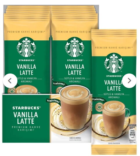 Starbucks Vanilya Latte 21,5 gr 10'lu Paket X 1 Adet