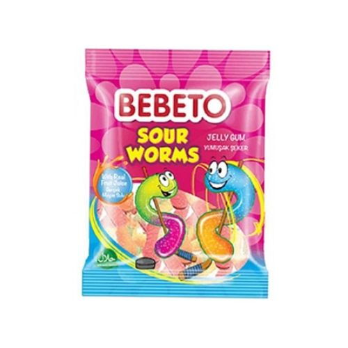 Kervan Bebeto Jelibon Ekşi Solucan 80 gr X 12 Adet