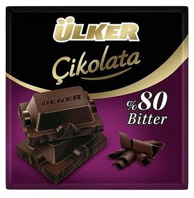 Ülker Kare Çikolata % 80 Bitter 60 gr X 6 Adet