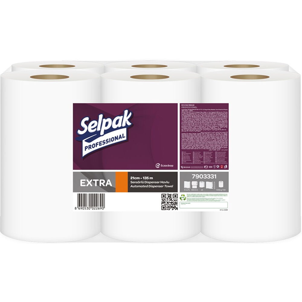 Selpak Havlu Professional Extra Sensörlü 21 CM 135 mt  X 6 Adet
