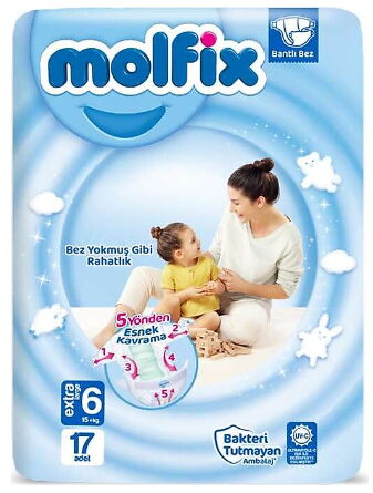 Molfix Jumbo Bebek Bezi No 6 17'li X 6 Adet