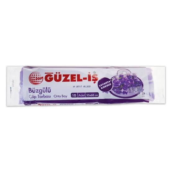 Güzel-İş Çöp Poşeti Büzgülü Orta Boy Lavanta 10'lu X 12 Adet