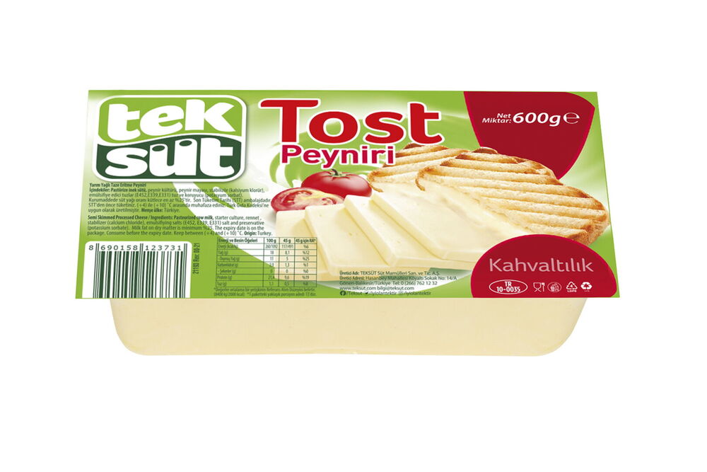 Teksüt Tost Peyniri 600 gr X 5 Adet