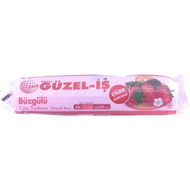 Güzel-İş Çöp Poşeti Büzgülü Büyük Boy Çilek 10'lu X 12 Adet