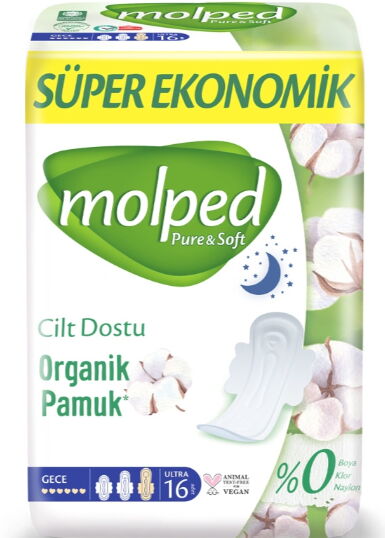 Molped Pure&Soft Ekstra Hijyen Gece Uzun 16'lı X 1 Adet