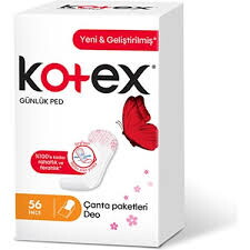 Kotex İnce Günlük Ped Deo 56'lı X 16 Adet #1