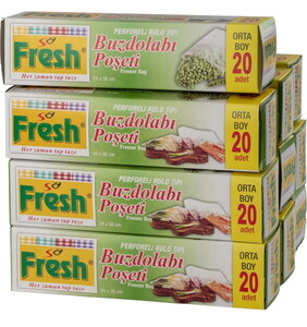 Fresh Buzdolabı Poşeti Orta Boy 24X 38 Cm 20 'li X 56 Adet #1